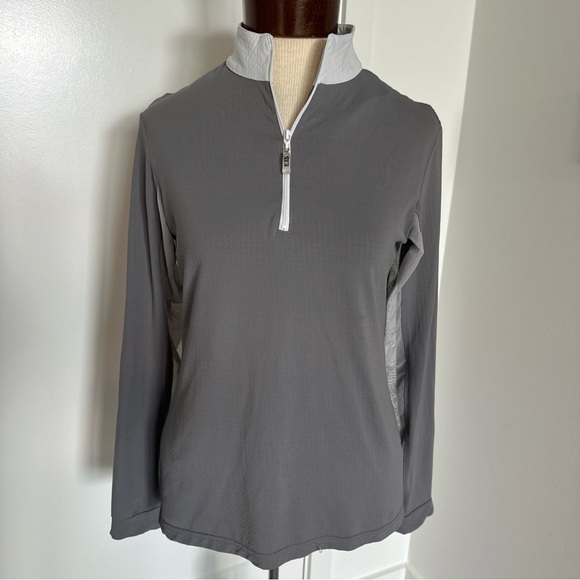 Eis Tops - EIS Shirt Womens SZ M 1/4 Zip SunShirt Grey Cooling Equestrian Horse Riding Top